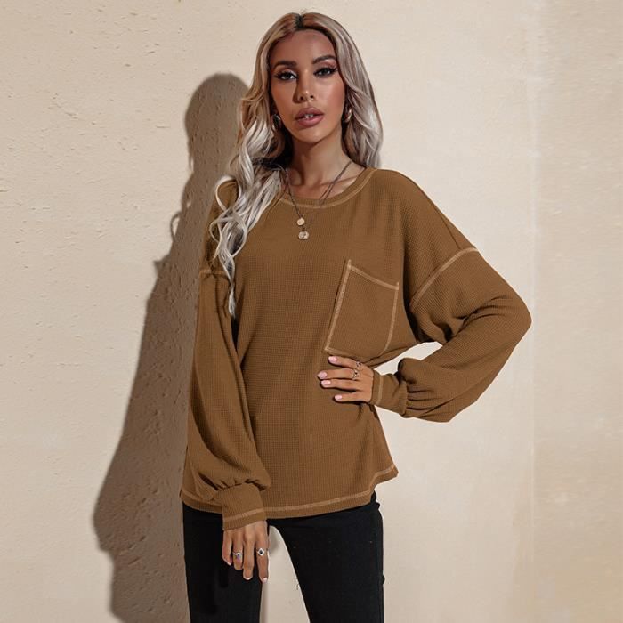 Chemisier Été Femme H&M Coton Marron Taille 38/40 - Occasion Très Bon État - Manchettes