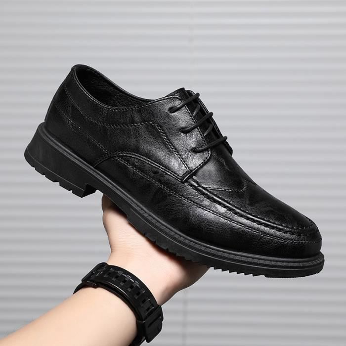 Derby Chaussure Homme HAIKEYI Noir Cuir verni Confortable et elegante 1 Cdiscount Chaussures
