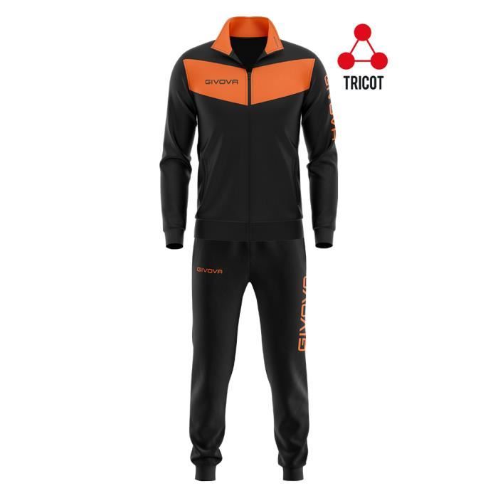 Survetement fluo Givova Visa Noir Orange Homme Football Multisport Black orange flo Cdiscount Pret a Porter