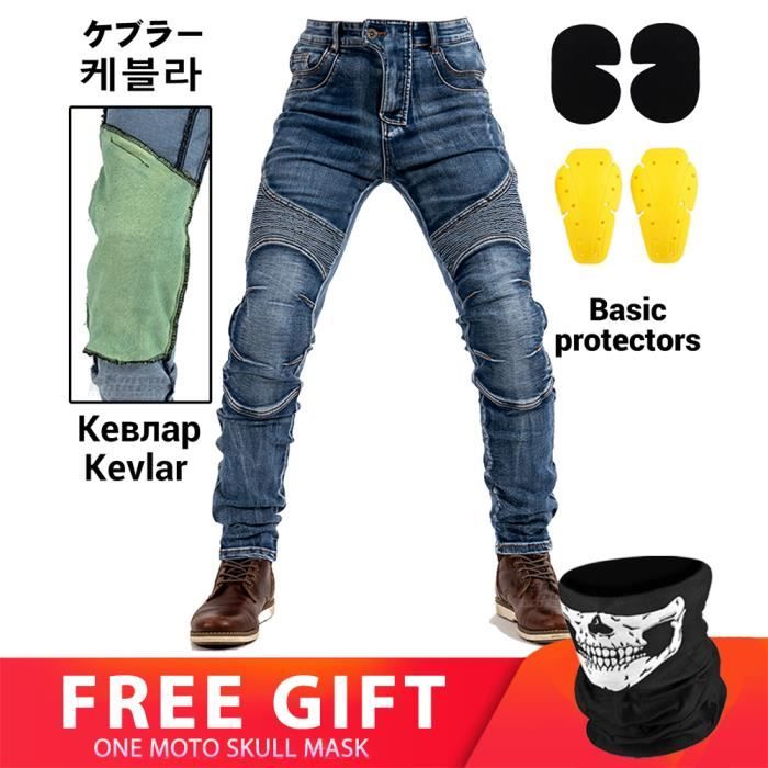 Pantalon Moto Homme Respirant Extensible 4 Protections Amovibles - Anti-Chute