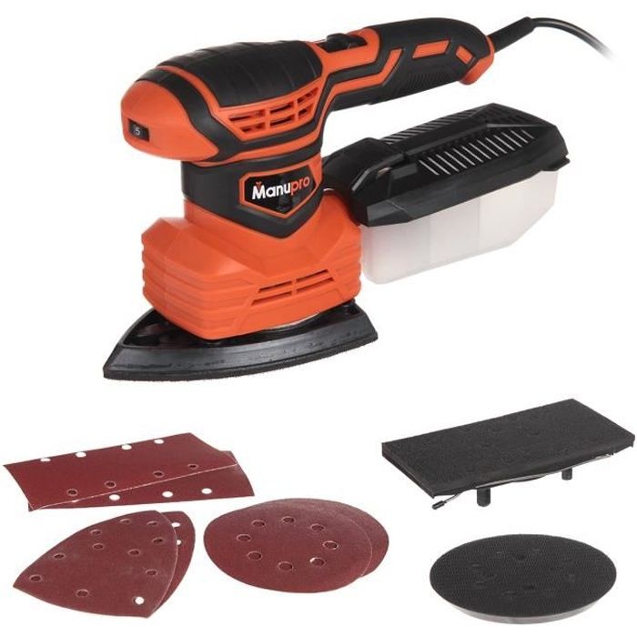manupro ponceuse electrique filaire multifonction 3 en 1 200 w assemblage rapide 11 accessoires cdiscount bricolage
