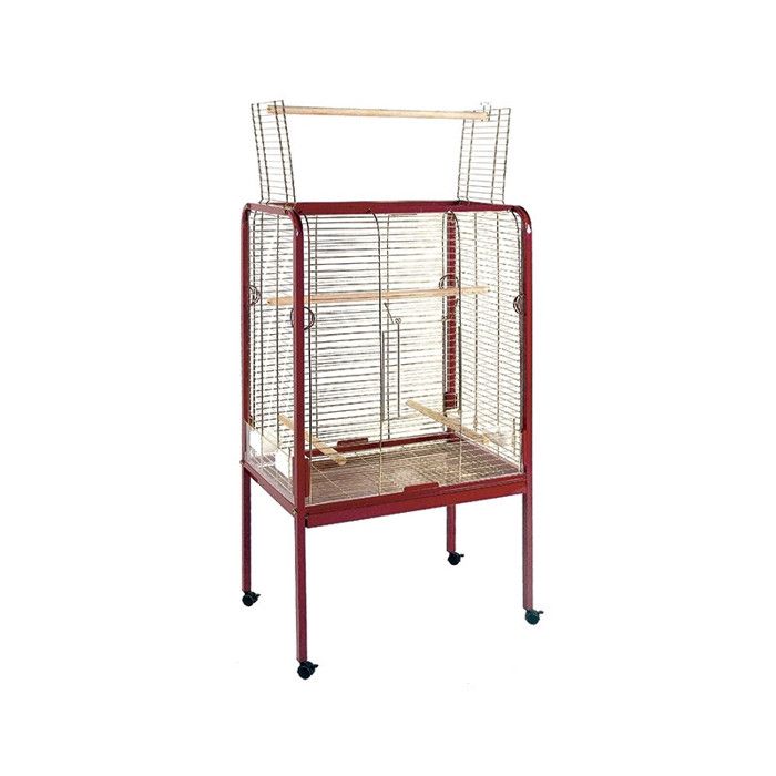 Comparer les prix de Cage Grillagée Perroquet Ines C-1 Toit Plat Rouge Et Or - Gaun