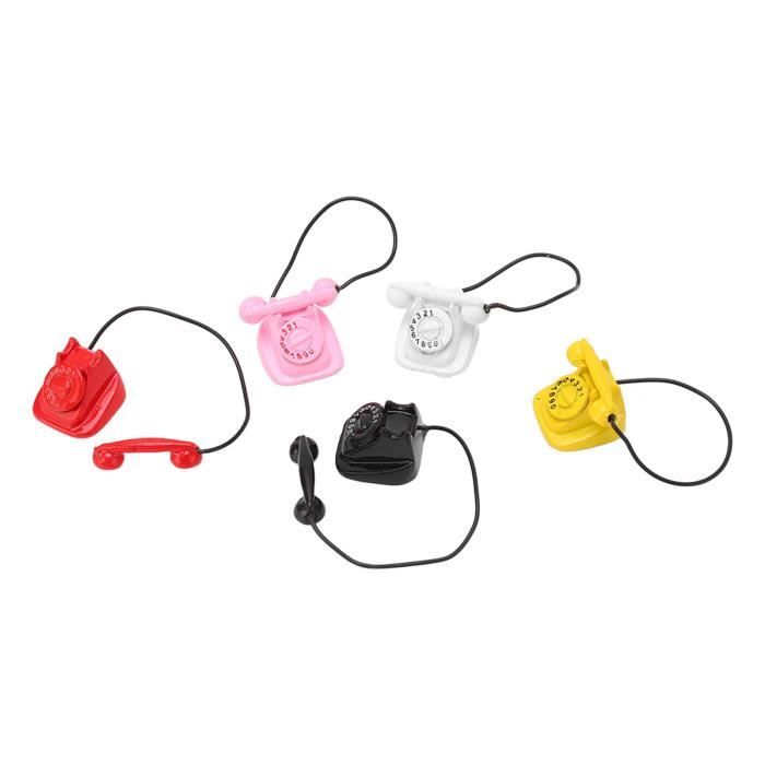 Miniature Odoria 1/12 - Téléphone Rétro Rose - Accessoire Maison De Poupée - Métal Miniature Odoria 1/12 - Téléphone Rétro Rose - Accessoire Maison De Poupée - Métal