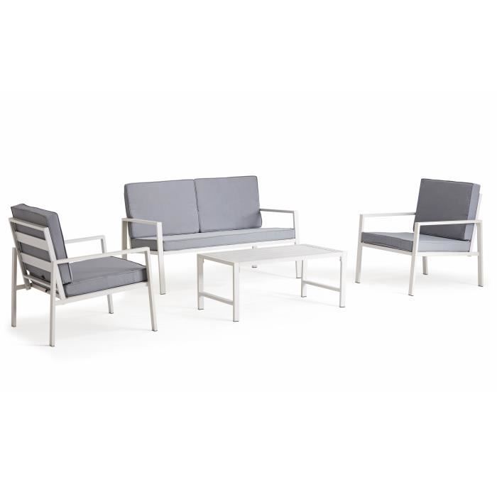 Salon De Jardin 4 Places En Aluminium Ensemble Canape 2 Fauteuils Et Une Table Basse Pour 4 Personnes Achat Vente Salon Bas De Jardin Salon De Jardin 4 Places Cdiscount