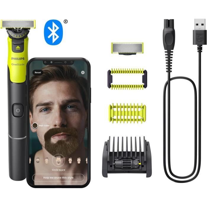 Tondeuse Philips OneBlade 360 Hybride Connectivité Accessoires inclus