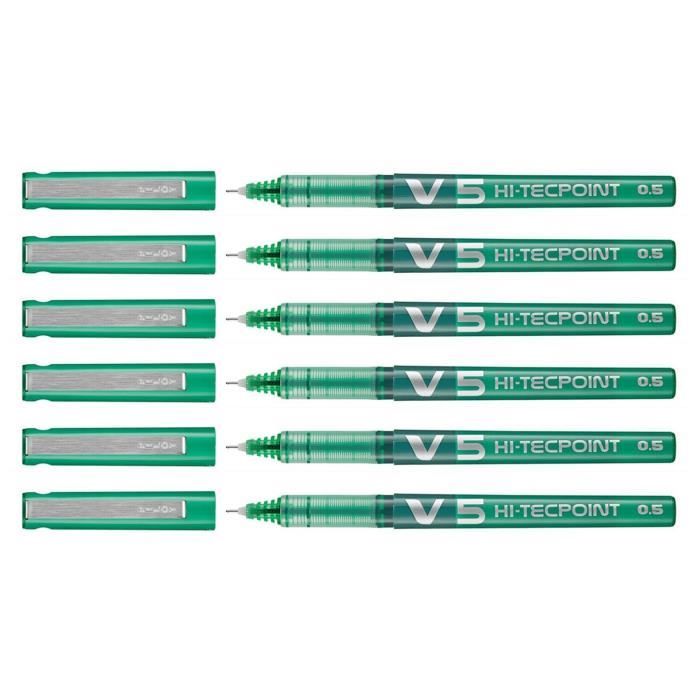 Stylo R17 Stylos roller Hi-Tecpoint V5 - PILOT - Vert - Pointe Fine - Encre ...