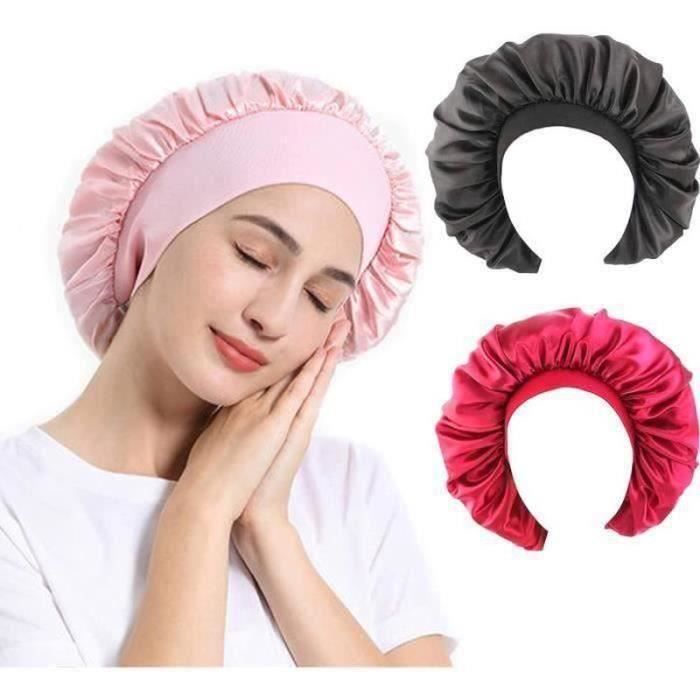 HAOLIP-Lot de 3 bonnets en satin - Bonnet de nuit avec large élastique -  Bonnet en soie pour dormir - Pour femme et fille - Cheveu - Cdiscount Au  quotidien