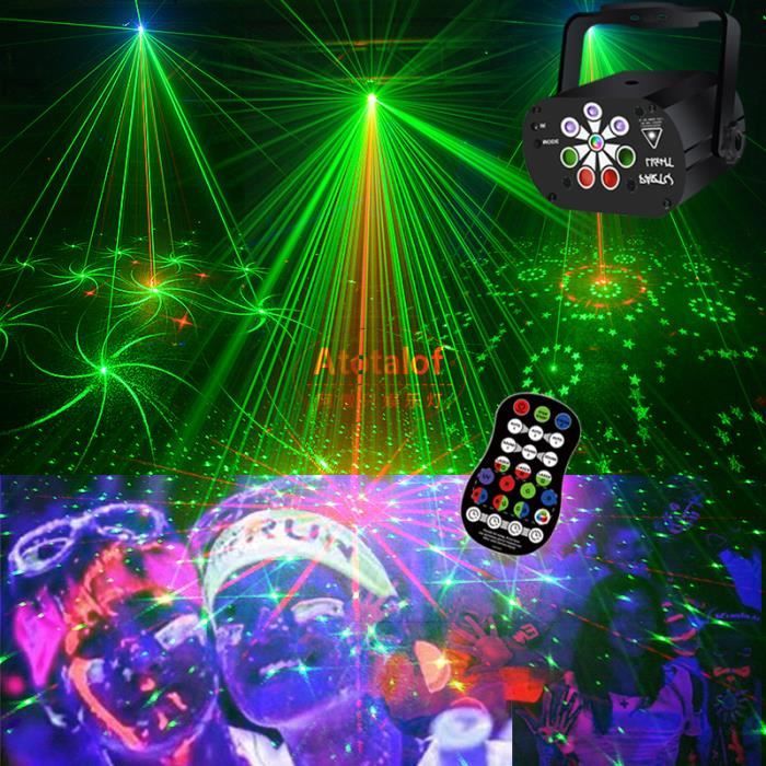 Lumière noire UV LED avec télécommande 8W, boule Disco, lumières de fête,  lumières stroboscopiques DJ, éclairage de scène pour fête