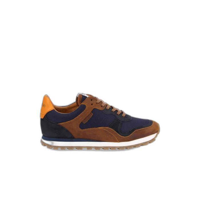 Schmoove Baskets Homme - SCHMOOVE - Trax Runner - Cuir - Lacets - chestnut/navy
