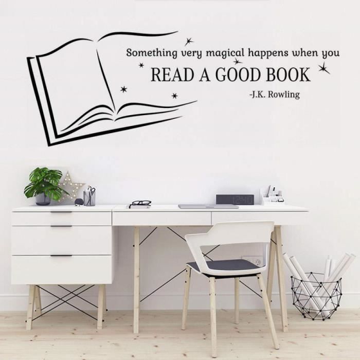 Lire Un Bon Livre Citations Murales Decal Autocollant Pour Enfants Chambre Murale Home School Library Bibliotheque Achat Vente Stickers Cdiscount