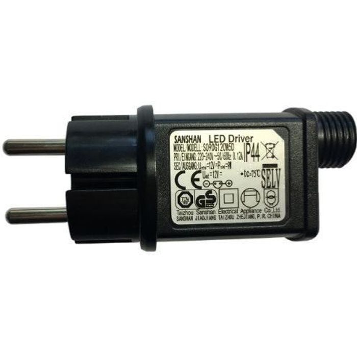 Transformateur Guirlande LED 12V 9W IP44 Multifonctions - SILAMP