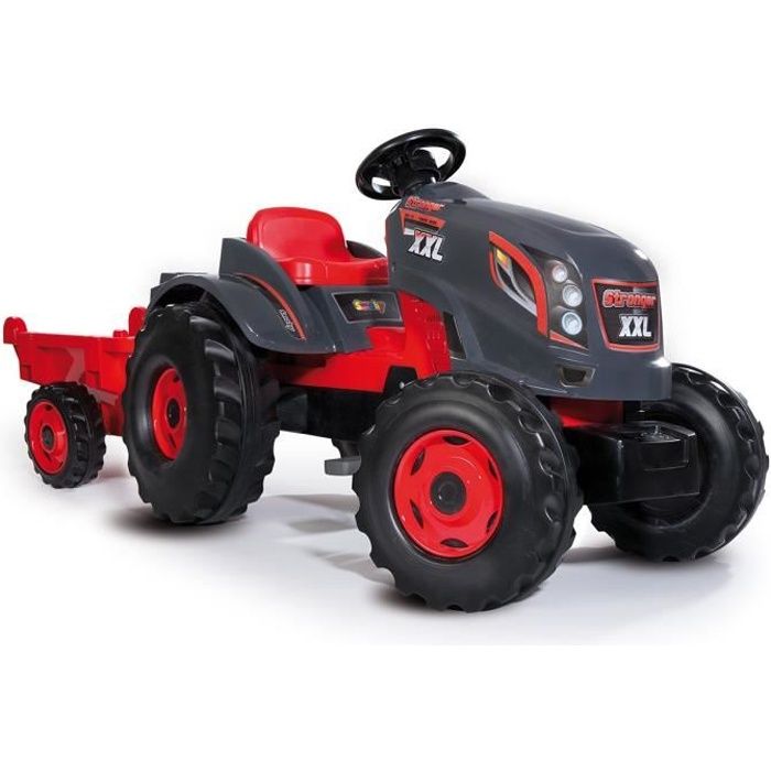 Tracteur enfant électrique agricole xl avec remorque Rouge