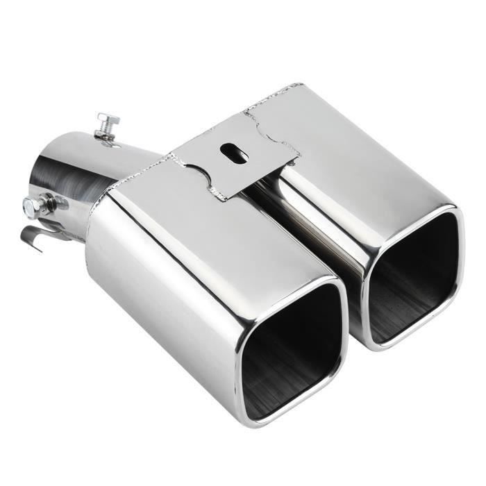 Silencieux Voiture Universel Embout échappement Universel 69mm - Acier Inoxydable Chromé - Son Sportif - Compatible Multi-voitures Embout Chrome Voiture