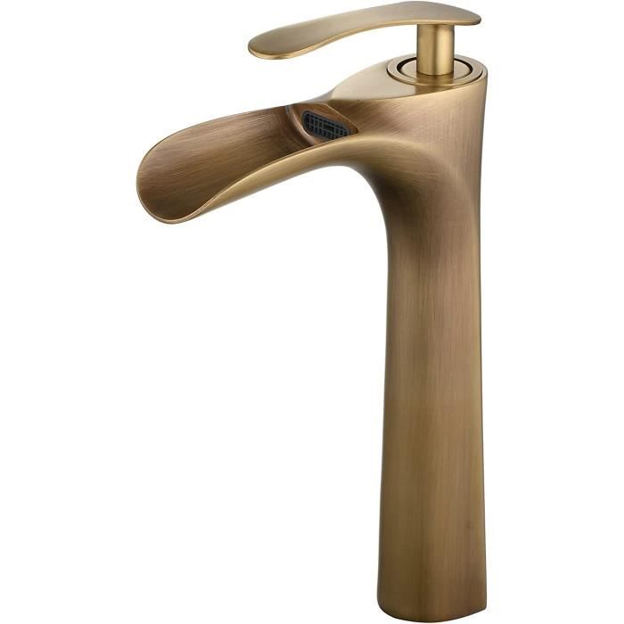 Beelee BL1004AH Robinet de lavabo monobloc en laiton antique pour ...