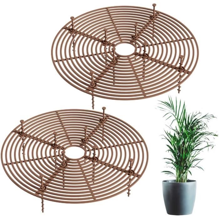 Lot De 4 Grilles De Rempotage Pour Plantes De 40 Cm, Protection De Terreau Découpable, Adaptées