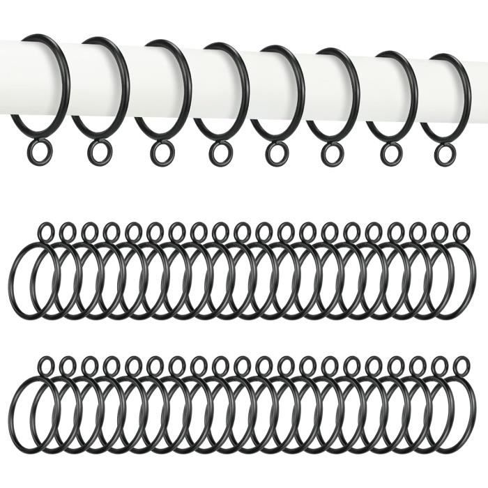 Lot De 24 Anneaux De Rideau En Métal – Diamètre Intérieur 30 Mm, Pour Tringles 25-28 Mm
