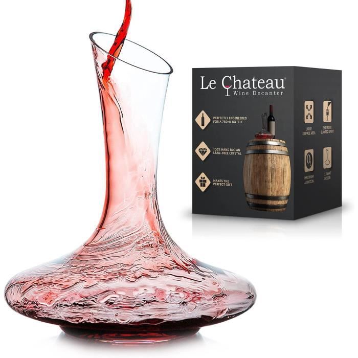 100% Hand Blown Lead-free Crystal Glass Red Wine Carafe Le Chateau Wine Decanter Wine Accessories by Le Chateau Wine Gifts 