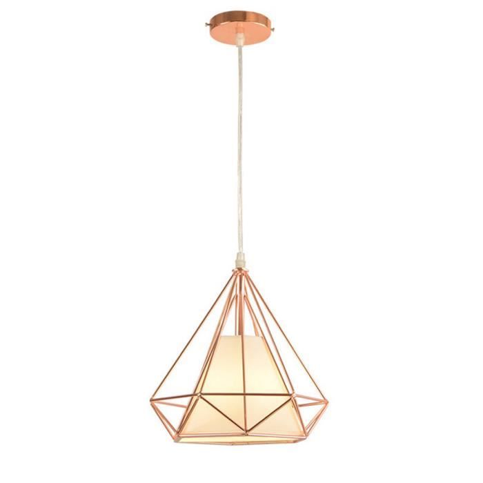 Moderne Plafonnier Cage Forme Diamant E27 25cm Lustre Suspension
