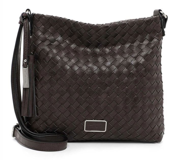 Sac Bandoulière Tamaris TAS Genna Crossover - Marron Foncé/argenté - Polyester - Sangle Réglable 80-145 Cm - 3 Compartiments