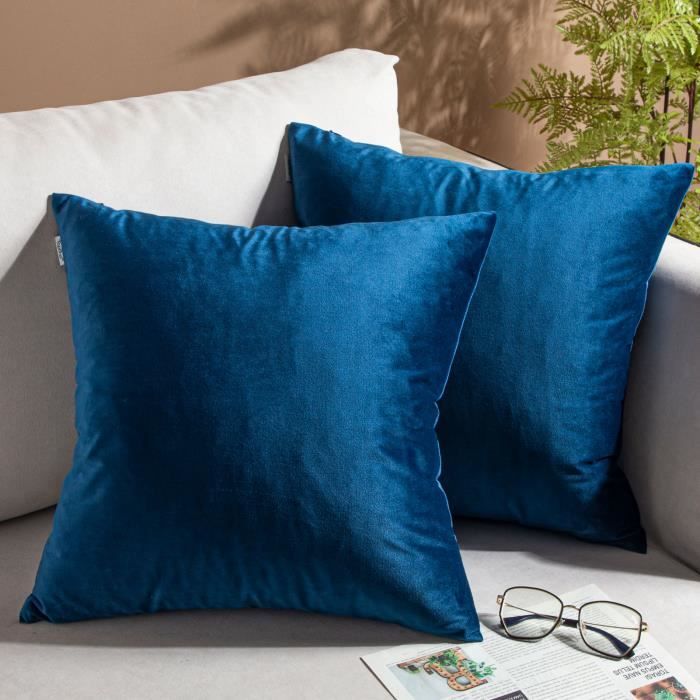 Housse De Coussin Bleu Roi Cdiscount