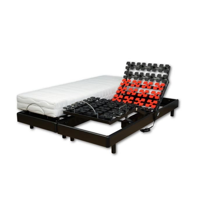 WEBED Ensemble relaxation électrique matelas + sommier 160 x 200cm - Mousse - 21 cm - équilibré - CO