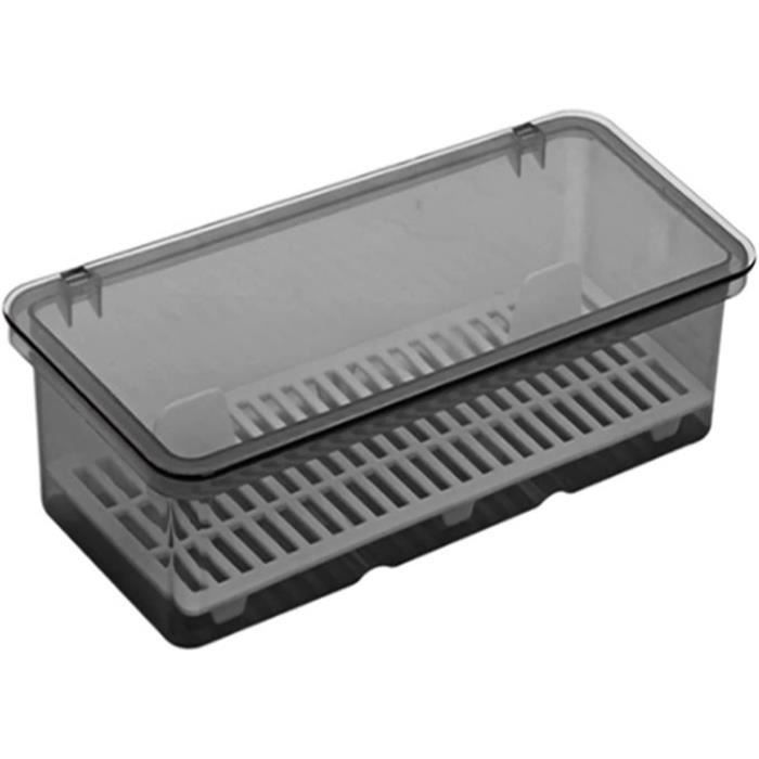 COACOM Organisateur Évier Cuisine Noir & Blanc - Boîte De Rangement Éponge, Produits Ménagers, Porte-Éponge Avec Drainage