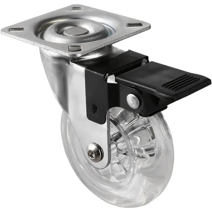 5 Roulettes Pivotantes 360° Pour Meubles - Diamètre 50 Mm, Vis 10x15 Mm, Silencieuses En Caoutchouc