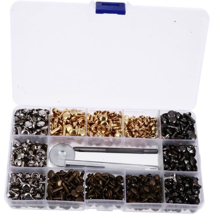 Ensemble De Rivets 480Pcs Kit De Rivets En Cuir Rivets En Cuir À Double ...
