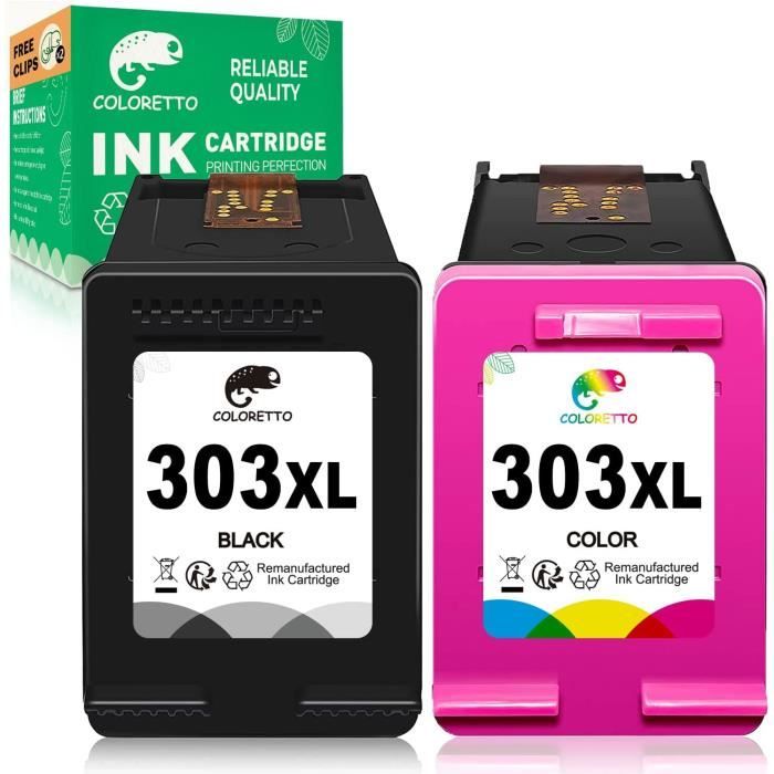 Cartouches Encre Compatibles HP 303 XL - Lot Multicouleur - Garantie 1 An - Fabriqué En France