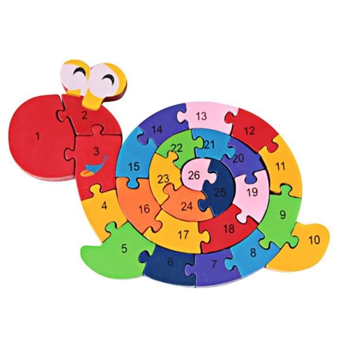Escargot Puzzle Jeux Educatifs Alphabet Numero Jouets En Bois Colore Cadeau Pour Enfant Bebe Achat Vente Puzzle Cdiscount
