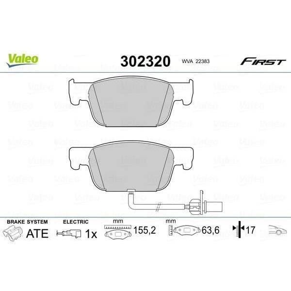 Plaquette de frein gamme first Audi A4 05.16> - VALEO - 302320