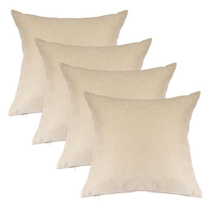 Lot de 4 coussins décoratifs pour canapé 40 x 40 cm taie d