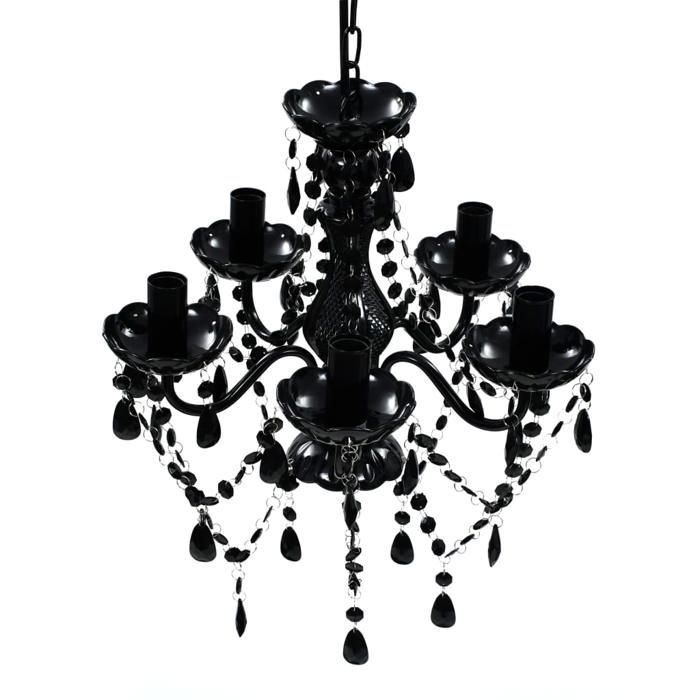 vidaXL Lustre avec 5 Ampoules Cristal Plafonnier Lumière Salon Chambre Maison 240308