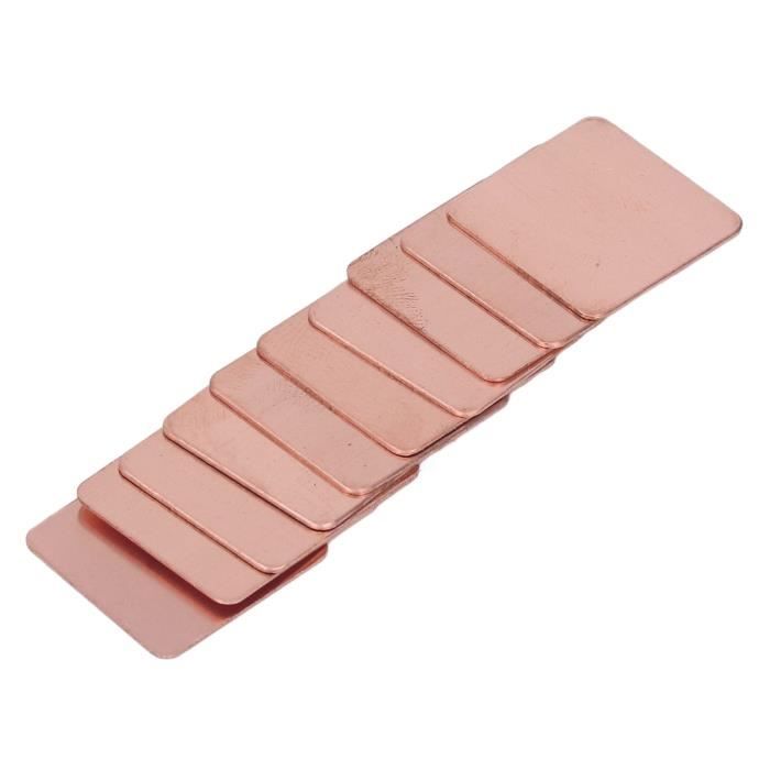 5 Pastilles En Cuivre Pour Dissipation Thermique – Dimensions 20x20x1 Mm, Pour CPU, GPU, Ordinateur Portable - 5