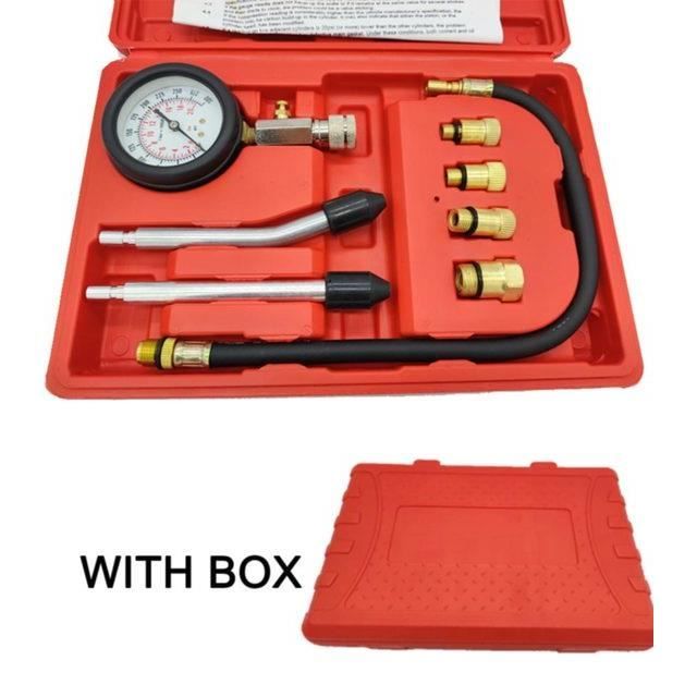 Testeur De Compression Moto TONZACK Testeur De Compression Moteur Essence - Kit Complet 0-20 Bar/300 Psi - Adaptateurs M10 M12 M14 M18