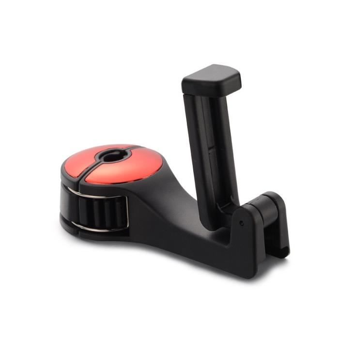 Black-Red -Crochet de fixation pour appui tête de voiture, support de  téléphone portable, Clip de fixation