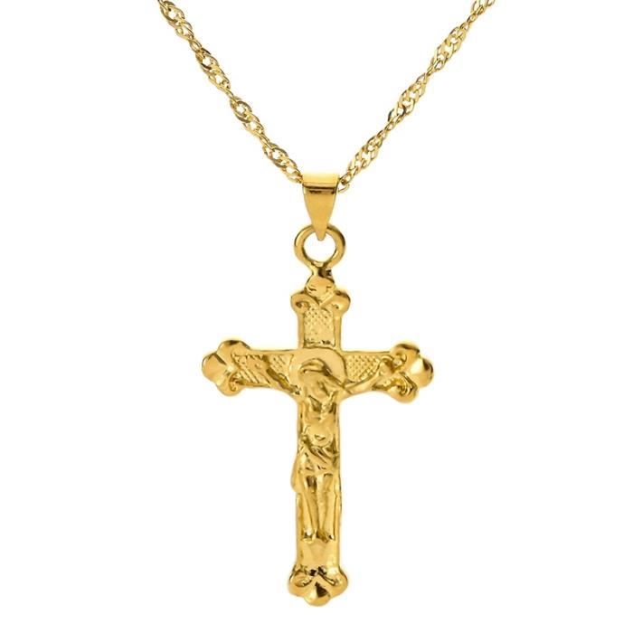 Collier Chaîne Croisée En Acier Inoxydable - 10 Et 18 Pouces - 1,2 Mm - N111