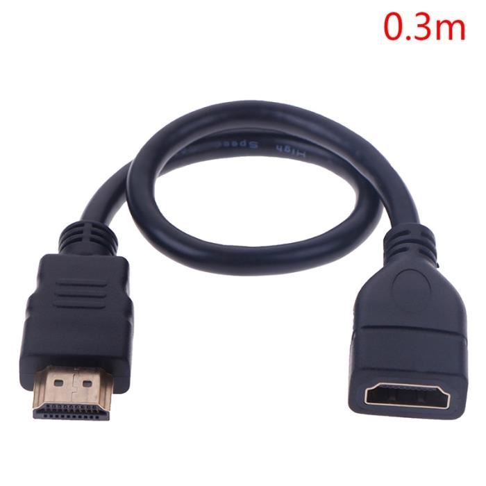 0.3m-< =0.5m -1Pc 15cm-30cm HDMI mâle à femelle rallonge câble