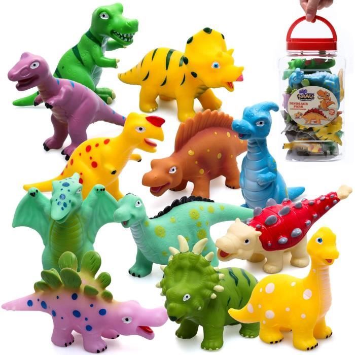 Jouet de bain - ZGEER - Dinosaures - 12 pièces - Caoutchouc doux - 3 ans et plus