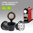 3pcs tasse de filtre à capsule de café en acier inoxydable avec accessoires de brosse à cuillère pour NESPRESSO-CHD-1