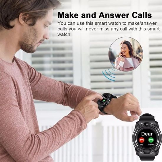 Montre Connectee Hommes V8 YASSUO Bluetooth Sport Camera Sim Carte Slot Telephone Android Cdiscount Telephonie