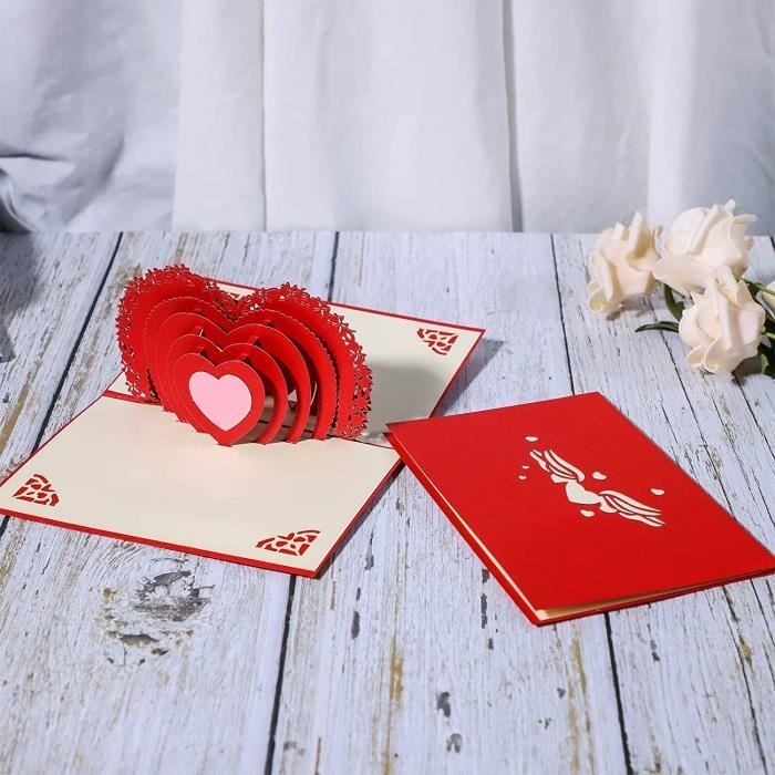 Carte pour la Saint-Valentin, 3D Pop-up Carte Voeux avec Enveloppe, Arbre  d'amour Carte d'anniversaire, 3d pop up card pour Couple - Cdiscount  Beaux-Arts et Loisirs créatifs