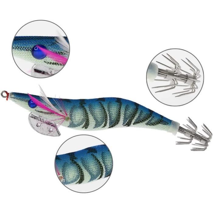 Lot De 8 Leurres Crevettes 7,8 Cm – Phosphorescents, œil 3D Et Cliquetis Pour Pêche De Nuit