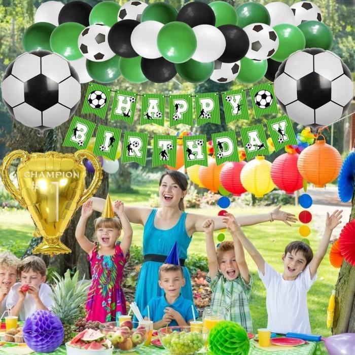 Ballon d'anniversaire football en film d'aluminium en latex Ensemble de  ballons avec chaînes Décoration de fête pour enfants garçon - Cdiscount  Maison