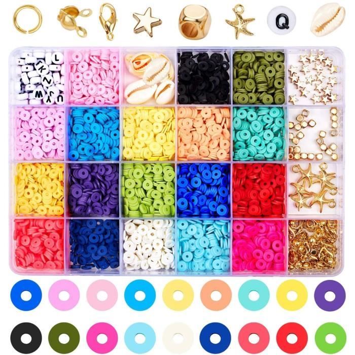 Perles pour Bracelet,4000 pcs Perles pour Bijoux, Kit Perles pour Bricolage  Fabrication avec Boîte de Rangement - Cdiscount Beaux-Arts et Loisirs  créatifs