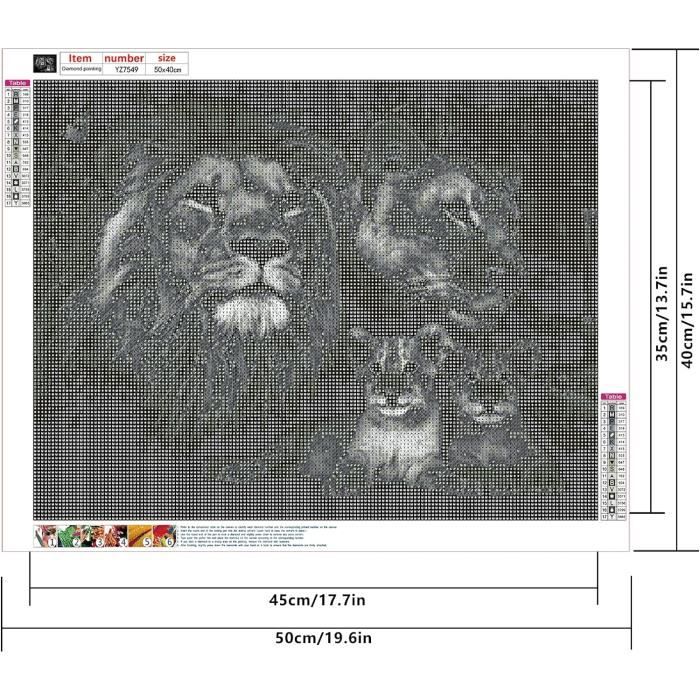 Diamond Painting Lionne Et Lionceau 40x50cm - Broderie Diamant Carré - Loisir Créatif Adulte