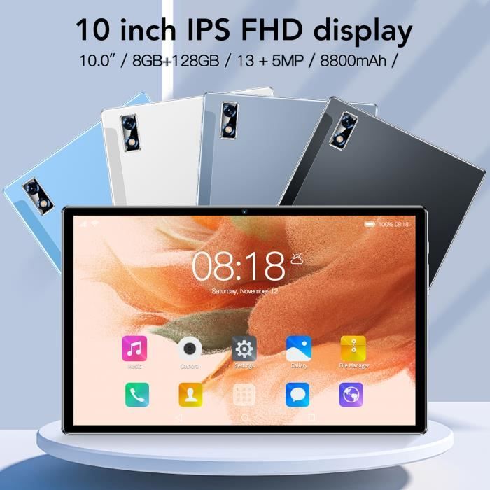 Fdit tablette rose Tablette 10,0 pouces pour Android 11.0 8 Go 256