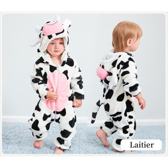 Pyjama d'hiver long pour enfant en pilou VACHE