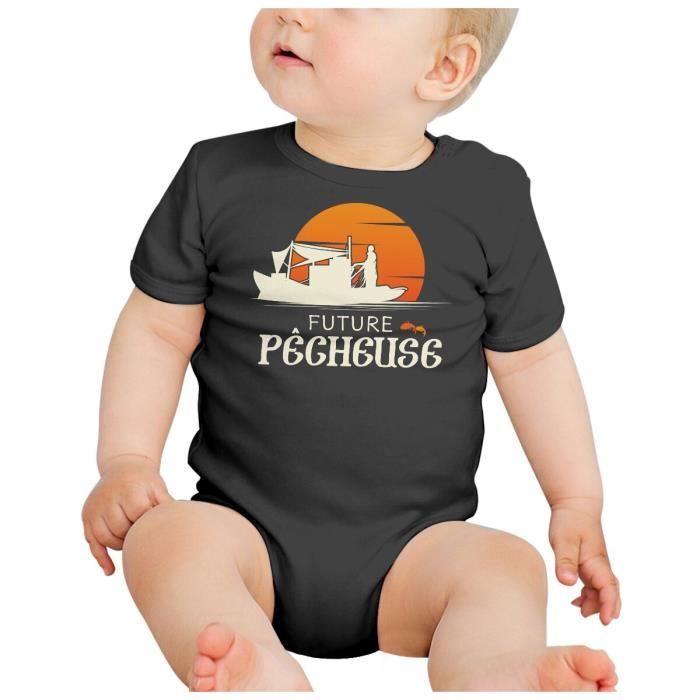 Body Bebe Manche Courte Noir Future Pecheuse Metier Marin Poisson Noir Cdiscount Pret a Porter