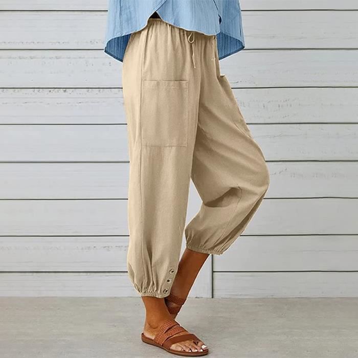 Pantalon lin fluide best sale femme